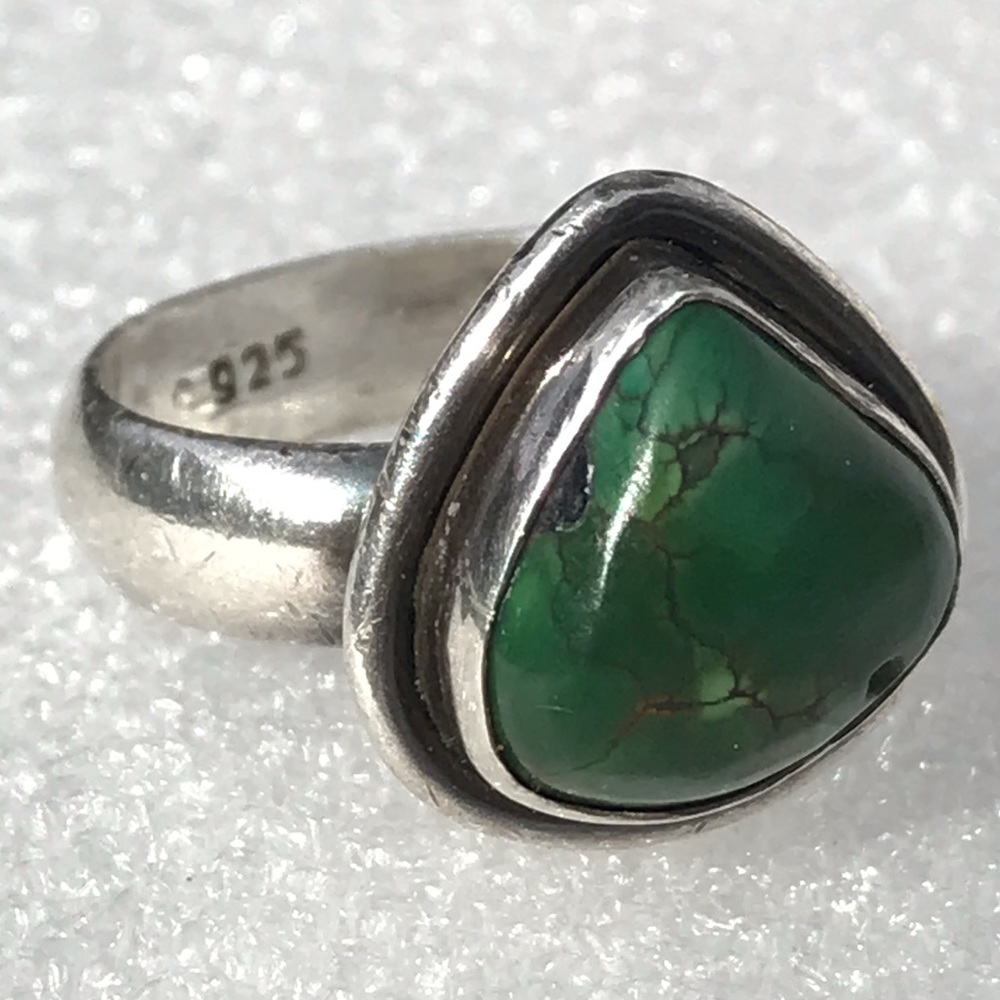 Green Turquoise and 925 ring